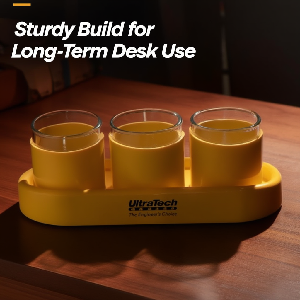 Premium Desk Organiser – 3-Compartment Customisable Pen Stand (Tabletop)