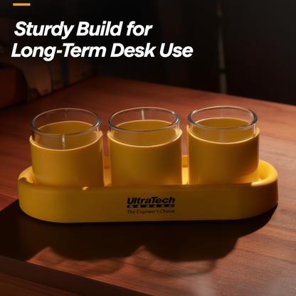 Premium Desk Organiser – 3-Compartment Customisable Pen Stand (Tabletop)