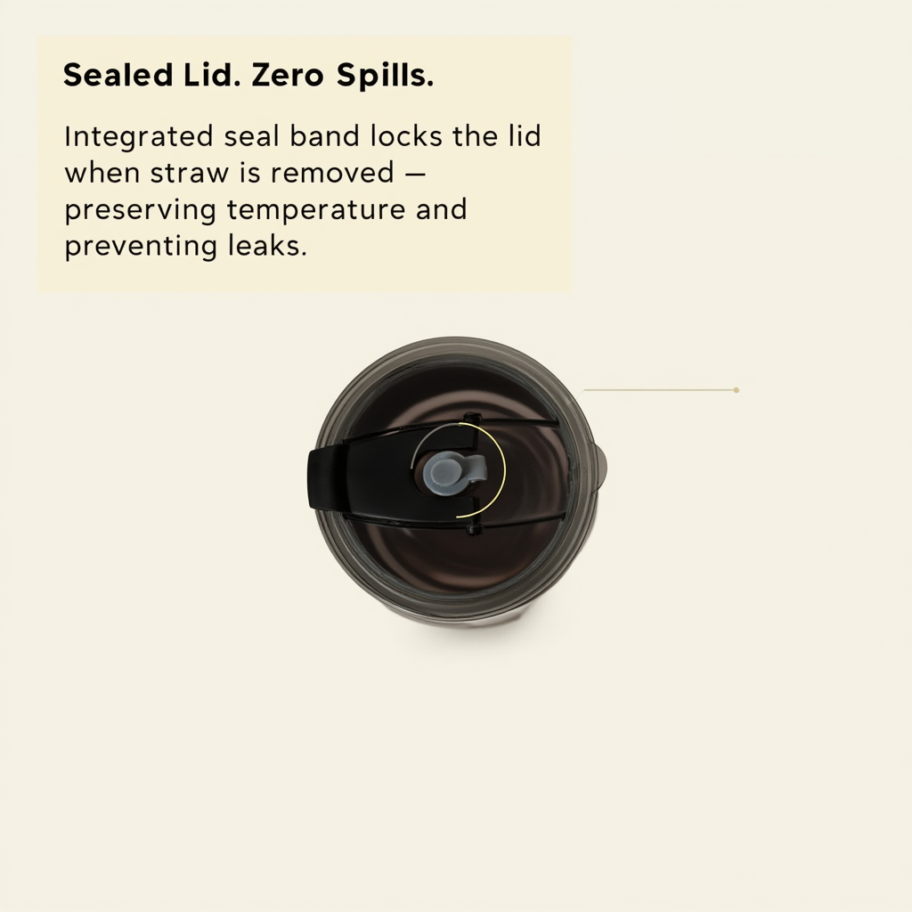 Leatherite-Wrapped Glass Tumbler with Sealed Straw Lid