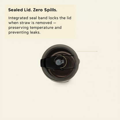 Leatherite-Wrapped Glass Tumbler with Sealed Straw Lid