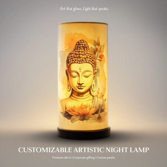 Customizable Artistic Tabletop Night Lamp – 4-Sided Panel Design