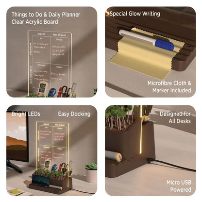 LED Acrylic Planner & Desk Organizer