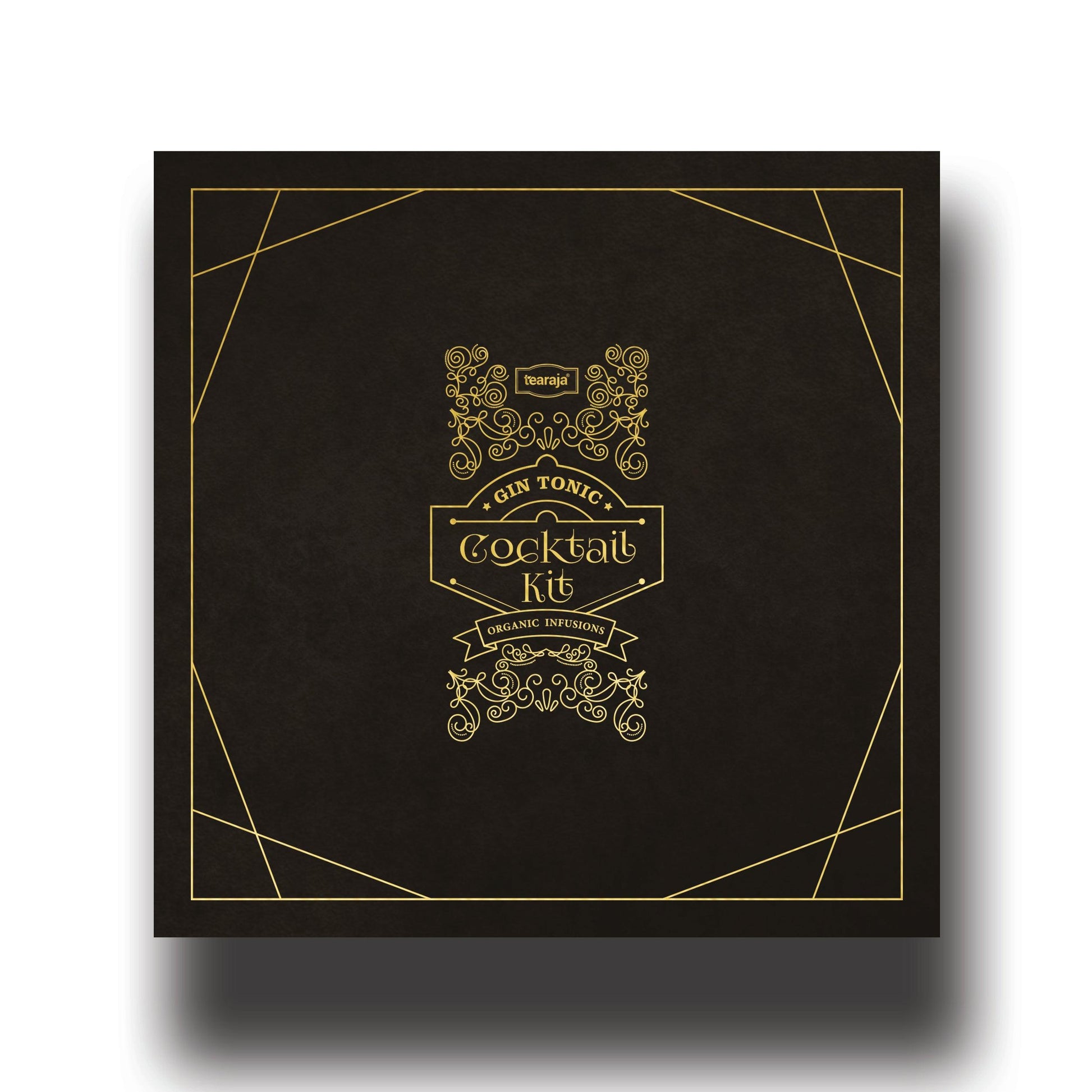 Black cocktail kit box with gold text and design on a white background