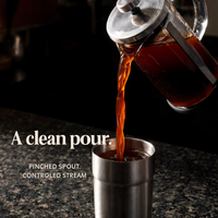 Glass French Press for Tea & Coffee — Borosilicate Carafe, Fine Mesh Filter