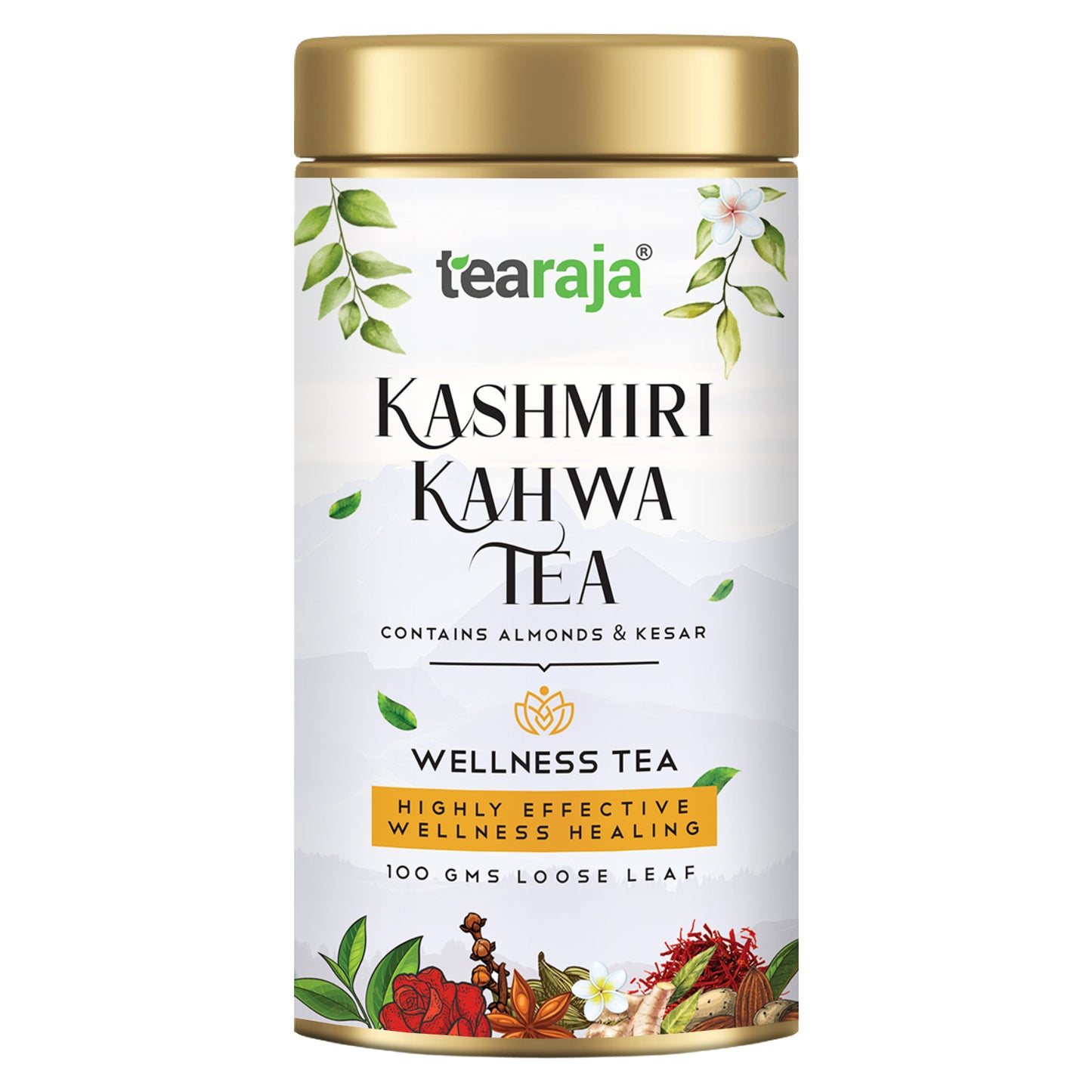 Kashmiri Kahwa Loose-Leaf Green Tea – 100 g