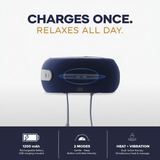 Neck Pillow with Built-In Massager & Heat Therapy