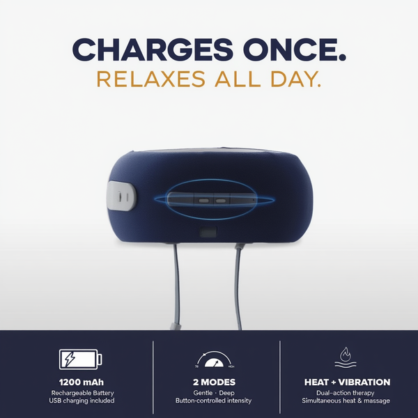 Neck Pillow with Built-In Massager & Heat Therapy
