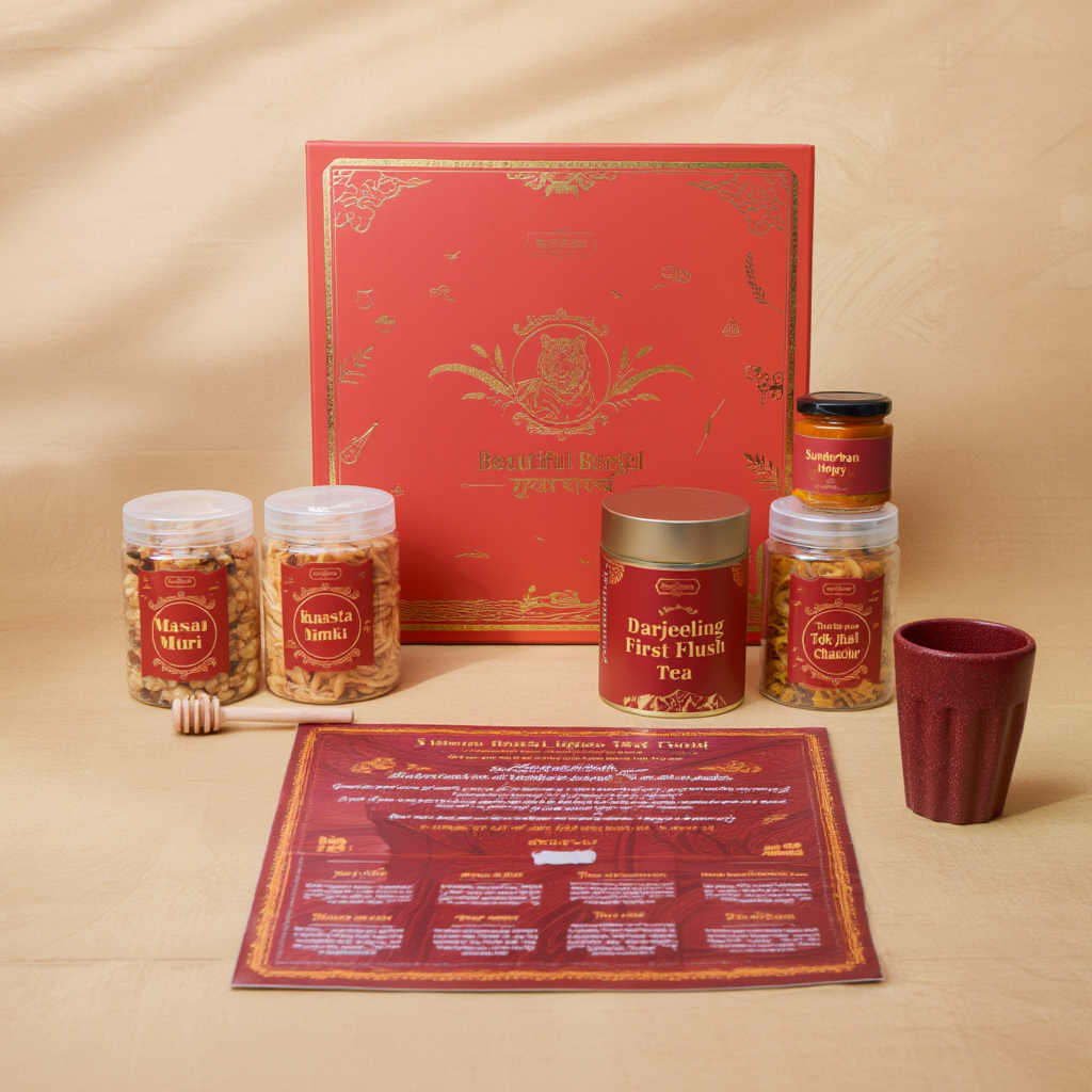 Logo and brand printing — foil-stamped Beautiful Bengal Box ready for custom branding